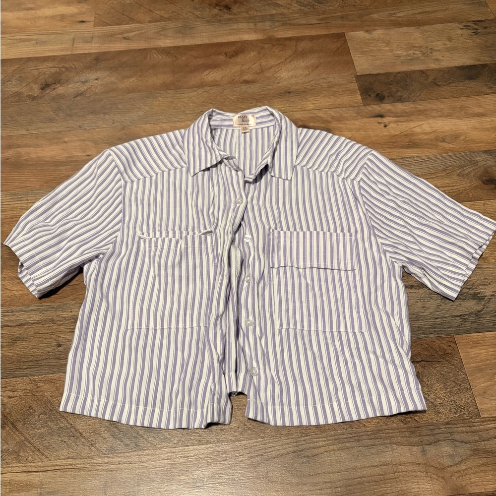 Striped Purple and White Crop Top